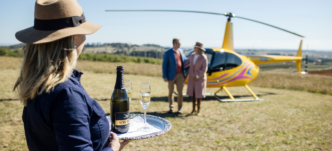Helicopter at Printhie wines